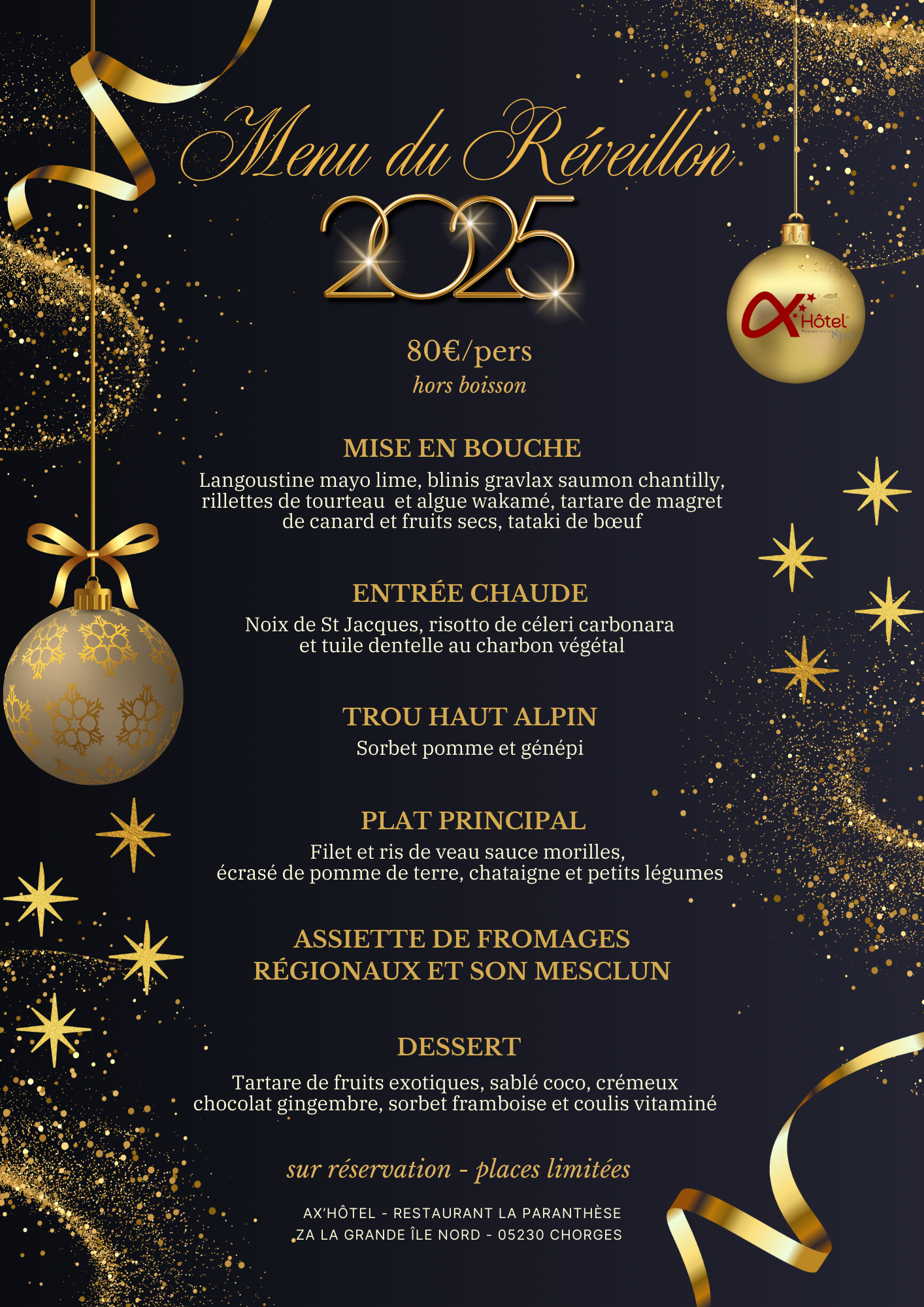 MENU REVEILLON 2025